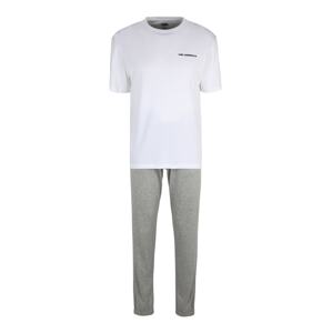Karl Lagerfeld Dlhé pyžamo  sivá melírovaná / biela / čierna