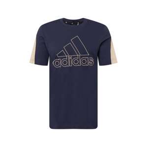 ADIDAS SPORTSWEAR Funkčné tričko  tmavobéžová / námornícka modrá