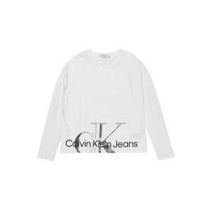 Calvin Klein Jeans Tričko  čierna / strieborná / biela