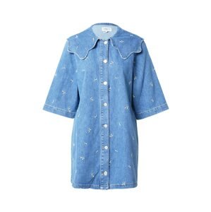 Global Funk Košeľové šaty 'Kendell'  modrá denim / biela