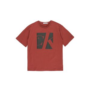Calvin Klein Jeans Tričko  hrdzavo červená / čierna
