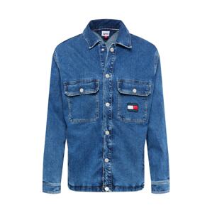Tommy Jeans Prechodná bunda  modrá denim / námornícka modrá / biela / červená