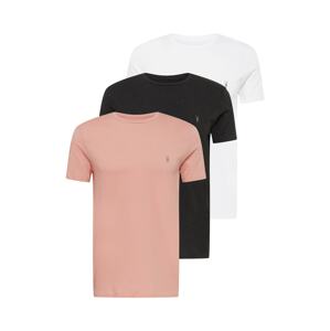 AllSaints Tričko  rosé / čierna melírovaná / biela