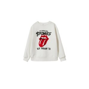 MANGO KIDS Mikina 'The Rolling Stones'  biela melírovaná / červená / čierna / čierna melírovaná / biela