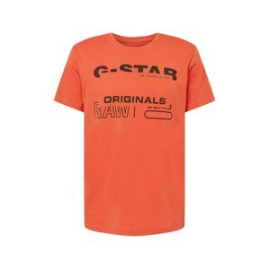 G-Star RAW Tričko  oranžovo červená / čierna