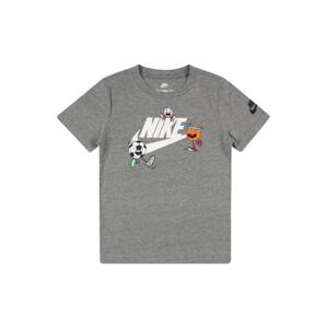Nike Sportswear Tričko  sivá melírovaná / biela / čierna / oranžová / červená