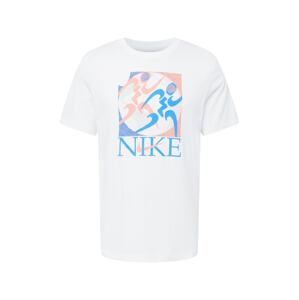 NIKE Funkčné tričko  biela / broskyňová / kráľovská modrá