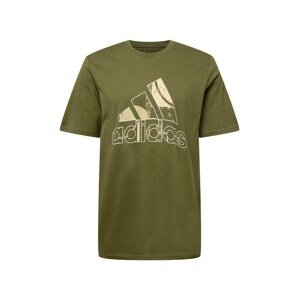 ADIDAS PERFORMANCE Funkčné tričko  béžová / kaki / olivová / biela