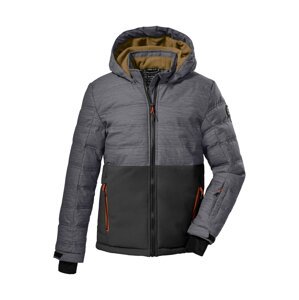 KILLTEC Outdoorová bunda  sivá melírovaná / neónovo oranžová / čierna
