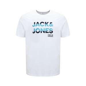 Jack & Jones Plus Tričko  biela / čierna / modrá
