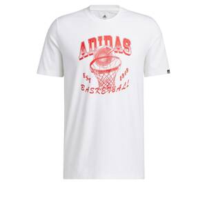 ADIDAS PERFORMANCE Funkčné tričko 'World of Basketball'  červená / biela