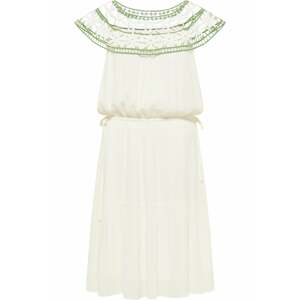 IZIA Letné šaty  trávovo zelená / prírodná biela