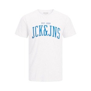 JACK & JONES Tričko 'CEMB'  modrá / biela