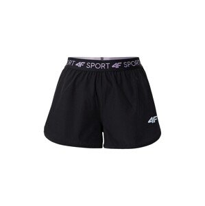 4F Športové nohavice  čierna / fialová / svetlosivá