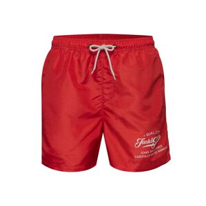 JACK & JONES Plavecké šortky 'MALIBU'  červená / biela