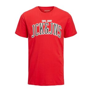 JACK & JONES Tričko 'CEMB'  červená / čierna / biela