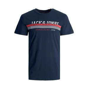 JACK & JONES Tričko 'IRON'  námornícka modrá / biela / svetločervená
