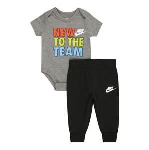 Nike Sportswear Joggingová súprava  sivá melírovaná / oranžová / čierna / biela