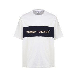 Tommy Jeans Plus Tričko  námornícka modrá / zlatá / biela