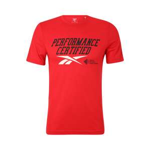 Reebok Sport Funkčné tričko  svetločervená / čierna / biela