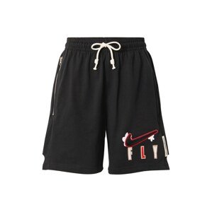 NIKE Športové nohavice  čierna / biela / ohnivo červená / svetlobéžová
