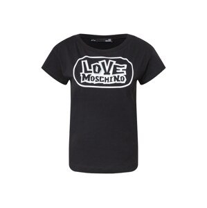Love Moschino Tričko  svetlosivá / čierna / biela