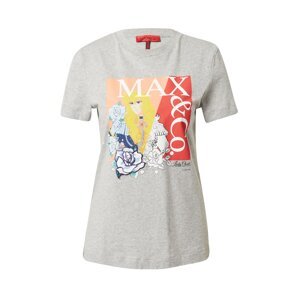 MAX&Co. Tričko  sivá melírovaná / biela / červená / modrá