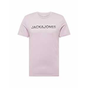 JACK & JONES Tričko 'ACCOUNT'  pastelovo fialová / čierna / biela