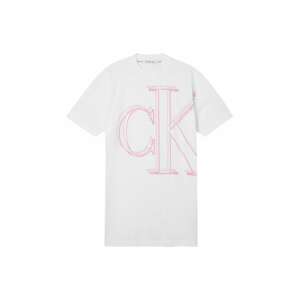 Calvin Klein Jeans Šaty  šedobiela / svetloružová