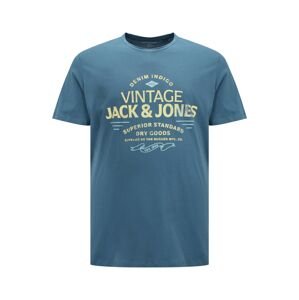 Jack & Jones Plus Tričko 'BOOSTER'  námornícka modrá / svetložltá / svetlomodrá