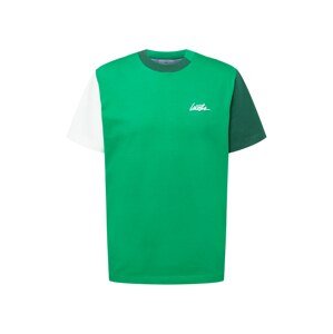 LACOSTE Tričko  zelená / tmavozelená / biela