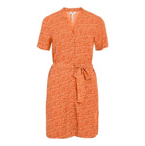 OBJECT Košeľové šaty 'Ema Elise'  oranžová / biela / tmavozelená
