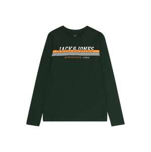 Jack & Jones Junior Tričko  sivá / jedľová / oranžová / biela