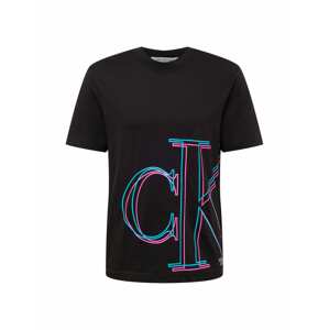 Calvin Klein Jeans Tričko  svetlomodrá / svetloružová / čierna