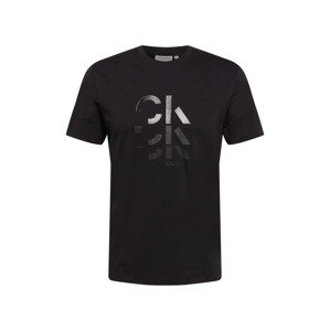 Calvin Klein Tričko  striebornosivá / čierna