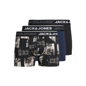 JACK & JONES Boxerky 'JAY'  námornícka modrá / sivobéžová / čierna / biela