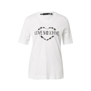 Love Moschino Tričko  grafitová / biela