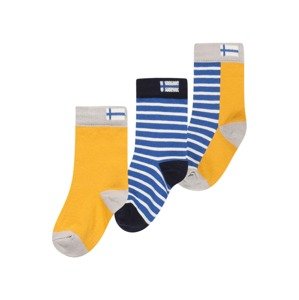 FINKID Ponožky  námornícka modrá / zlatá žltá / svetlosivá / biela