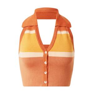 Cotton On Vyšívaný top  limetková / oranžová / pastelovo oranžová