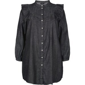 Zizzi Košeľové šaty 'KAROLINE'  čierna melírovaná