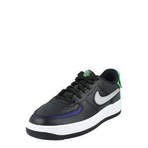 Nike Sportswear Tenisky 'Air Force'  čierna / sivá / neónovo zelená / tmavomodrá
