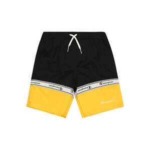 Champion Authentic Athletic Apparel Plavecké šortky  čierna / biela / žltá