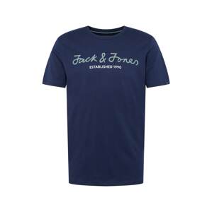 JACK & JONES Tričko 'BERG'  námornícka modrá / biela / svetlomodrá