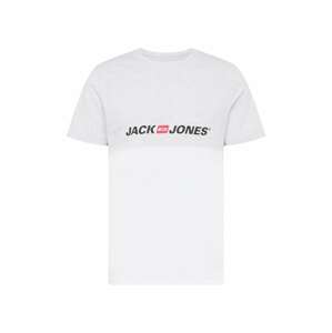 JACK & JONES Tričko  biela / čierna / červená / sivá melírovaná