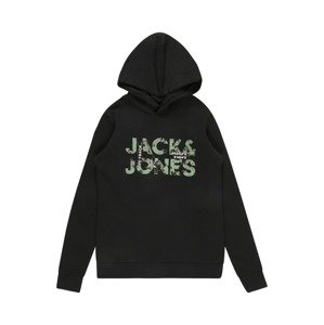 Jack & Jones Junior Mikina 'Tech'  pastelovo žltá / zelená / čierna / biela