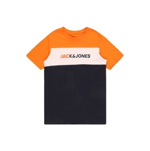 Jack & Jones Junior Tričko 'FINN'  oranžová / námornícka modrá / šedobiela