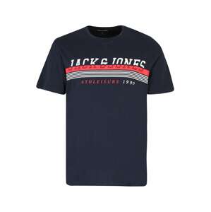 Jack & Jones Plus Tričko 'IRON'  námornícka modrá / jasne červená / biela