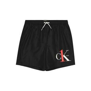 Calvin Klein Swimwear Plavecké šortky  čierna / biela / červená