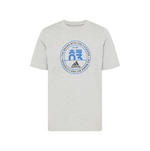 ADIDAS PERFORMANCE Funkčné tričko  modrá / sivá melírovaná / čierna