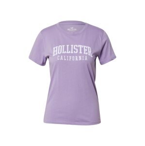 HOLLISTER Tričko  fialová / biela